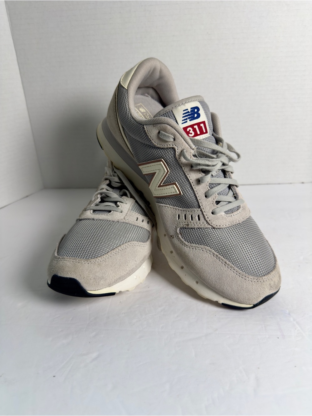 New Balance Men's Sneakers in Light Gray and Cream size 10.5
